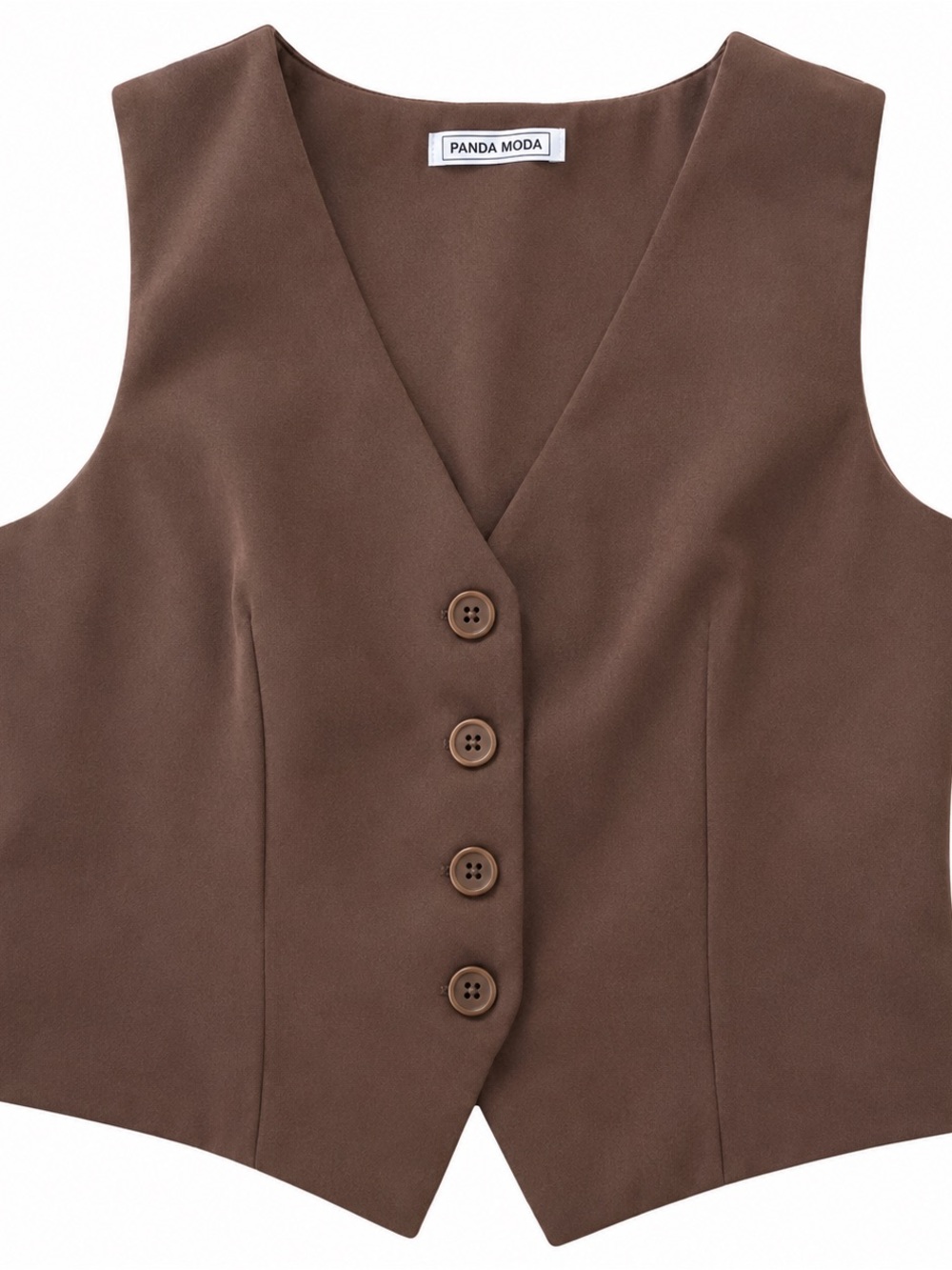 Panda Moda Tailored Brown Waistcoat Vest Size Medium